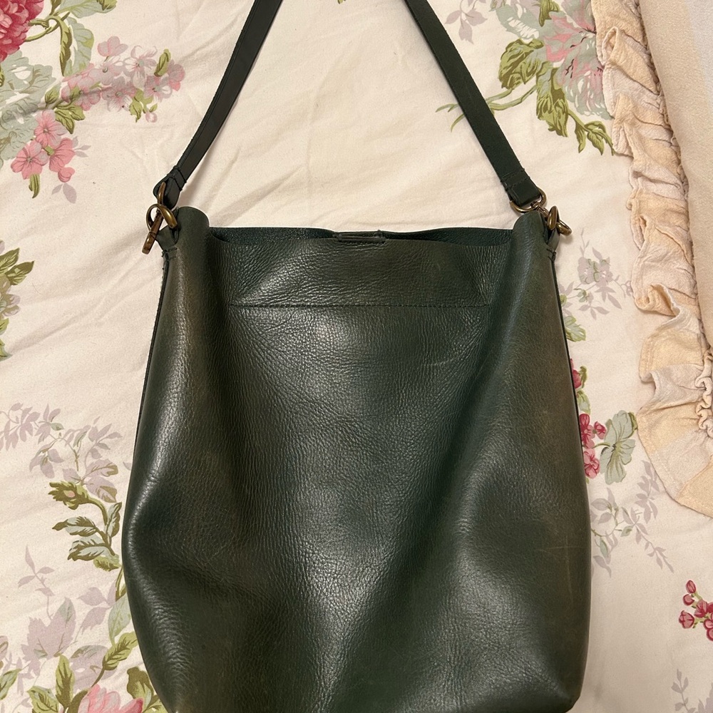 Madewell Dark Green Leather Shoulder Bag